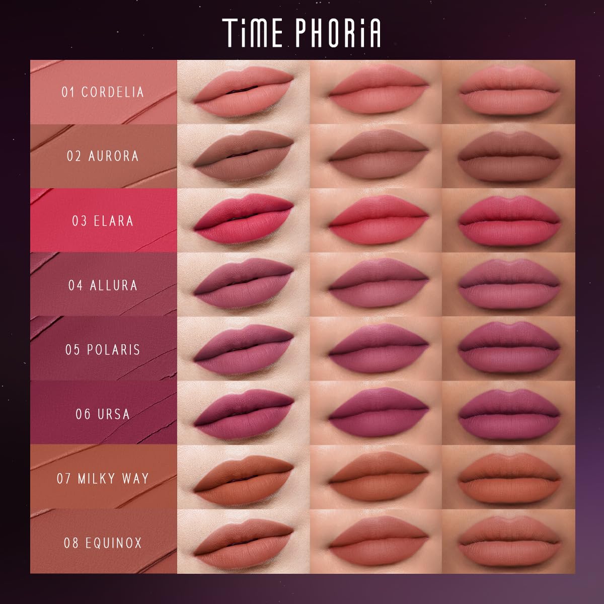 NEBULA VELVET LIP CREAM-Long Lasting Lip Stain, Waterproof and Transfer Proof Lip Tint, Matte Finish Lipstick, Smooth Out Lip Lines, Lightweight Lip Cream, High Coverage (05 POLARIS)