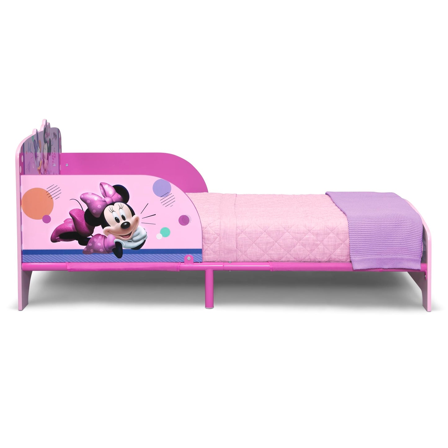 Delta Children - Disney Minnie Mouse Wood and Metal Toddler Bed, Pink