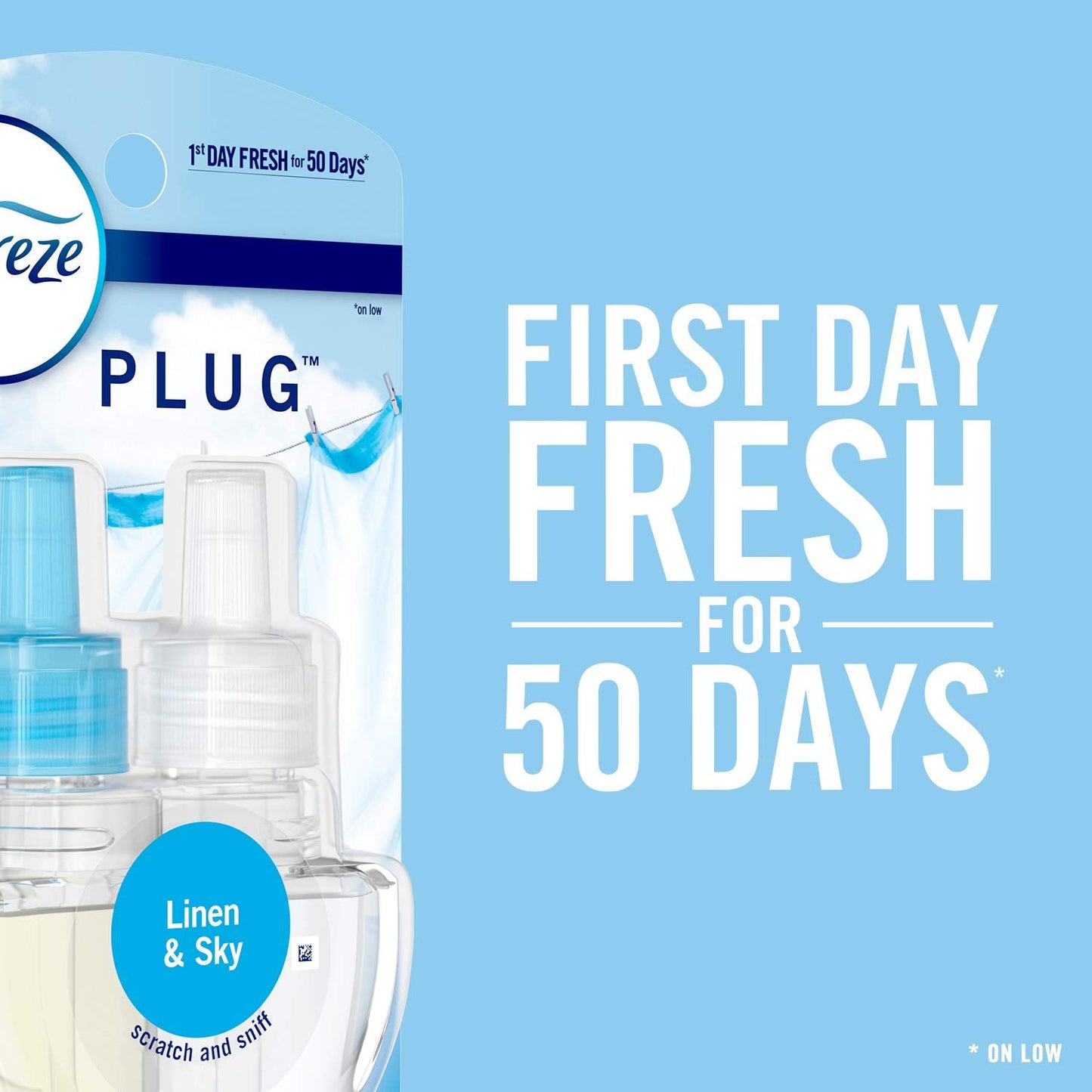 Febreze Plug In, Air Freshener, Scented Oil Refill, Linen & Sky, 0.87 Fl Oz (Pack Of 2)