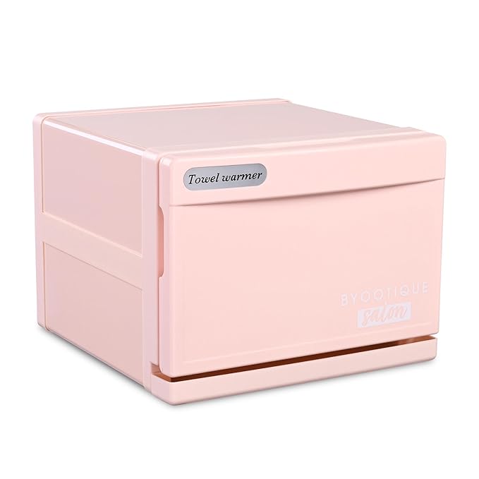 BYOOTIQUE Spa Hot Towel Warmer Nail Salon,8L Small Pink Barber Towel Steamer Machine for Face,Professional Fast Heating Cabinet for Facial Massage Therapy Estheticians,Pink