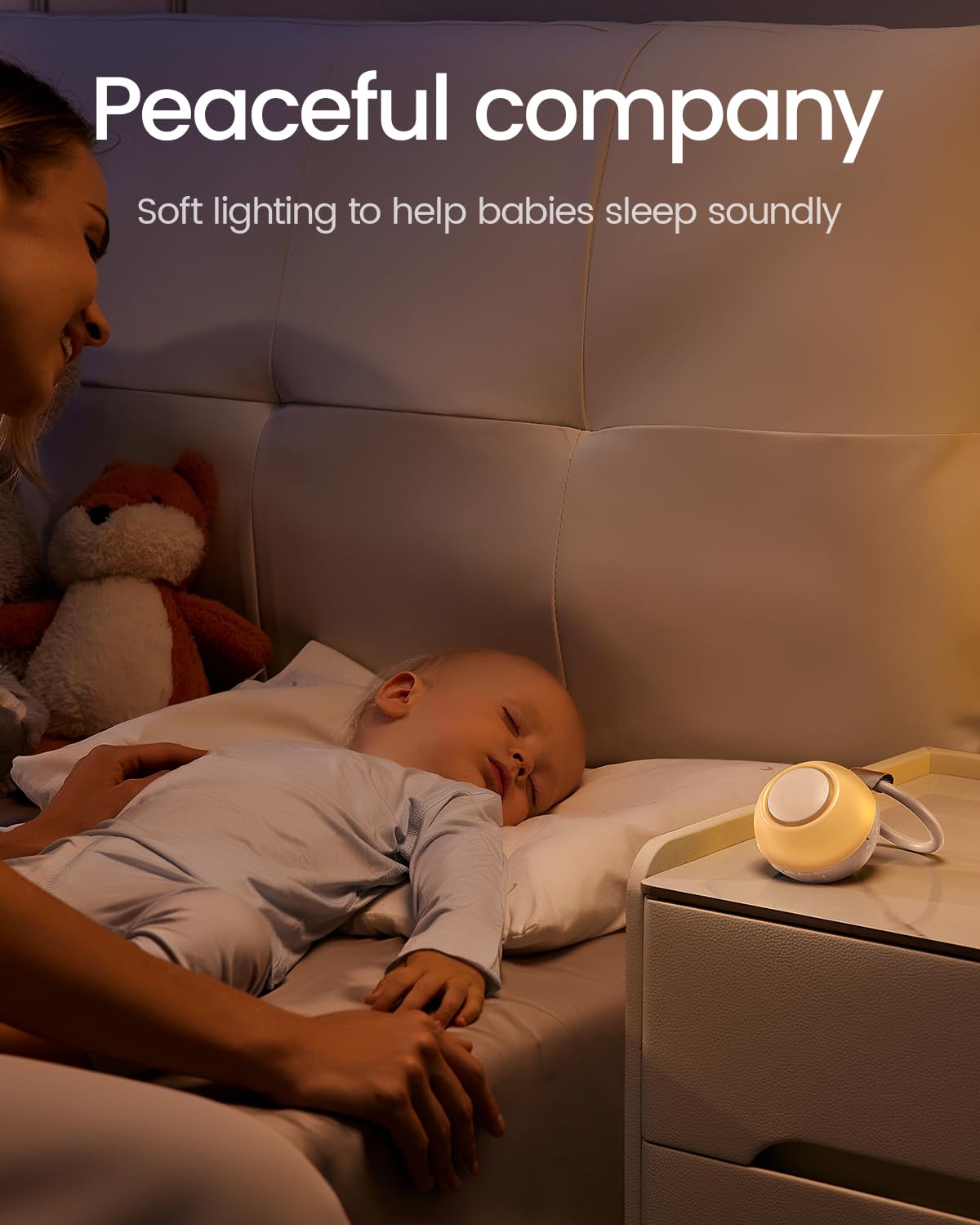 CHICWAY 2026 Mom's Choice Awards, Portable Sound Machine for Baby Adult, AI Cry Detection, 18 Soothing Sound, Bluetooth Rechargeable White Noise Machine for Home Office Travel, Nursery Light, Pink