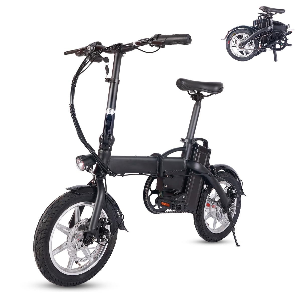 CEMOTO Electric Bike for Adults 350W Motor Folding Ebike 14" Adults Electric Bicycles 48V 10Ah Removable Battery UL2849 and GCC Certified up to 45 Miles