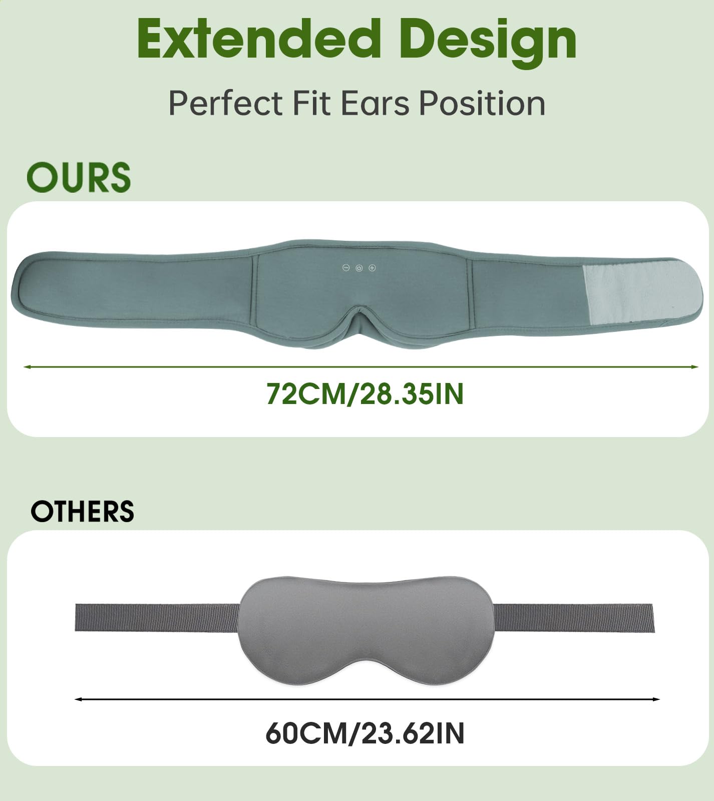 Bamboo Cotton Sleep Mask with Bluetooth Wireless Headphones - Blackout Eye Mask for Sleeping 3D Contoured Sleep Headband Ear Muffs Lengthen & Low Noise Hook for Better Experience (Grey)