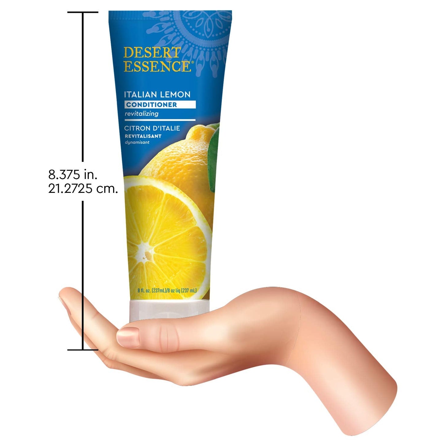 Desert Essence Italian Lemon Conditioner - 8 Fl Ounce - Revitalizing Hair Detangler - Adds Volume - Shine & Strength - Scented -