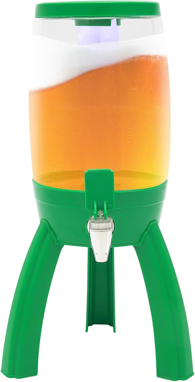 Mimosa Tower,Beer Dispenser With Ice Tube And Spigot,3l / 101.44 Oz Party Drink Dispenser With Led Light For Bar/Party,Bee...