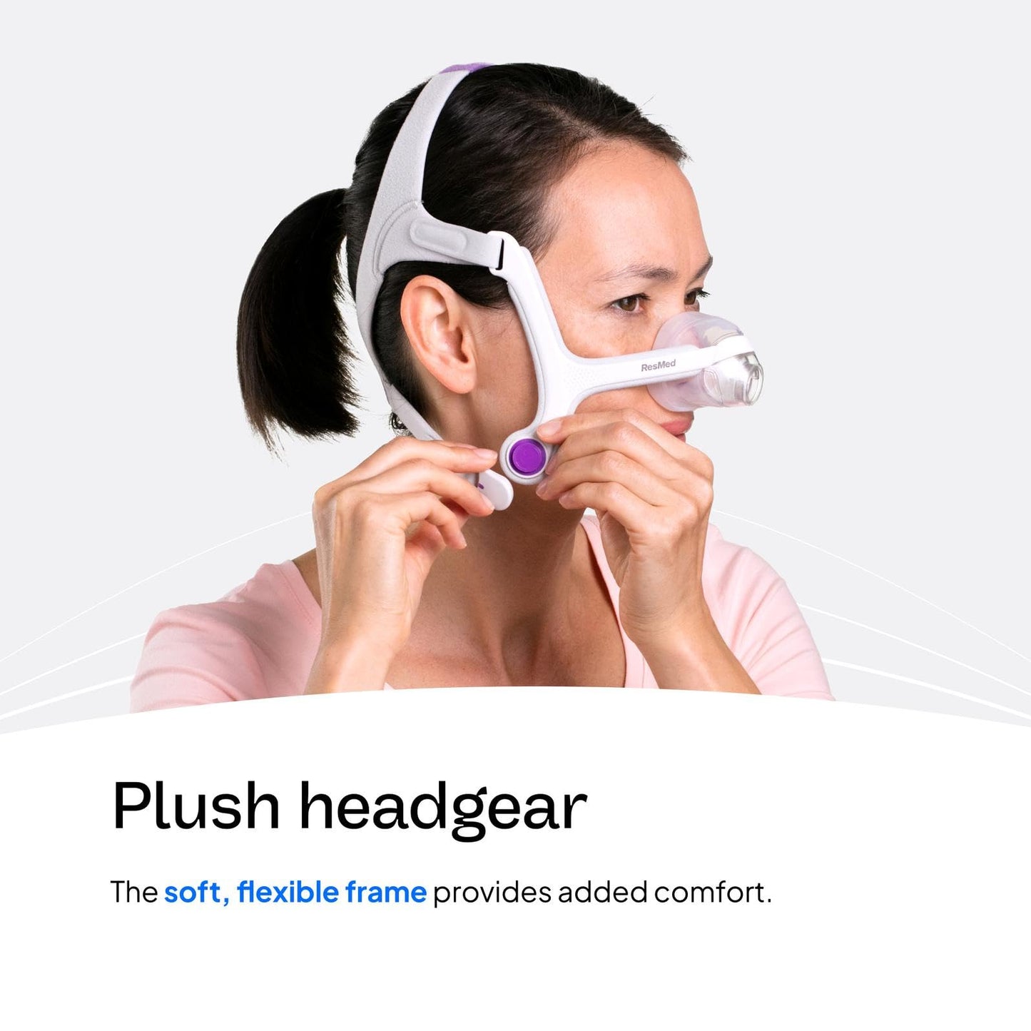 Resmed AirFit/AirTouch N20 Headgear - Replacement CPAP Headgear - Frame System & Nasal Cushion Not Included - Premium CPAP Accessories - Small, Pink