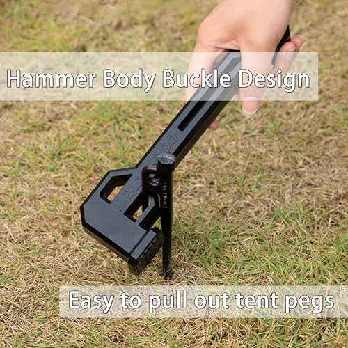 Blackdog Camping Hammer for Tent Stakes with Hook - 7oz Ultralight Portable Hammer, PA6 Toughened Nylon, Anti-Slip & Noise...