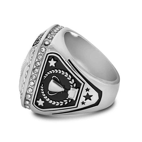 Express Medals Pack of 12 Champion Football Rings Award Gift Fantasy Prize with Display Neck Chain and Stand Team PK Trophy S