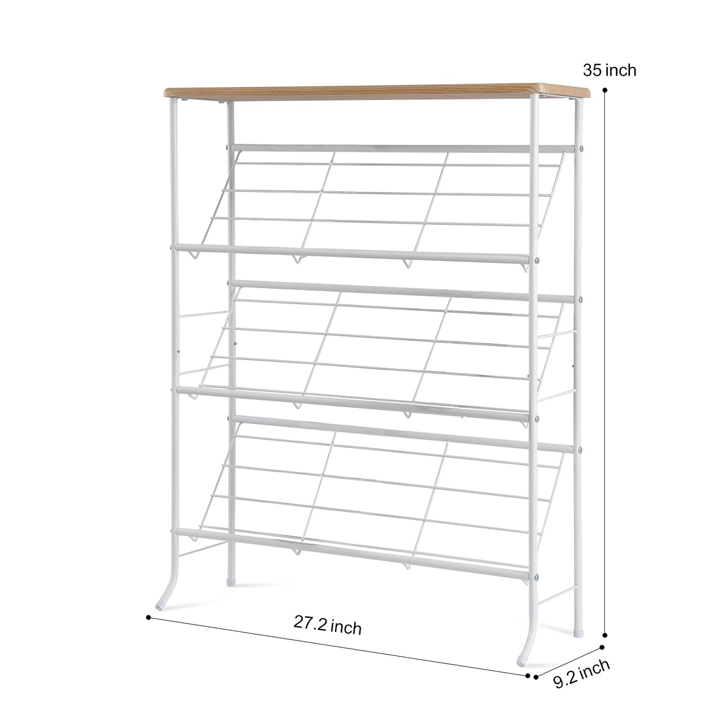 JZM Shoe Rack Storage, Narrow 4 Tier Metal Shoe Storage Shelf, Free Standing Shoe Racks, Space Saving Shoe Rack Organizer for Entryway, Hallway, Bedroom, Living Room(12-16 Pair)