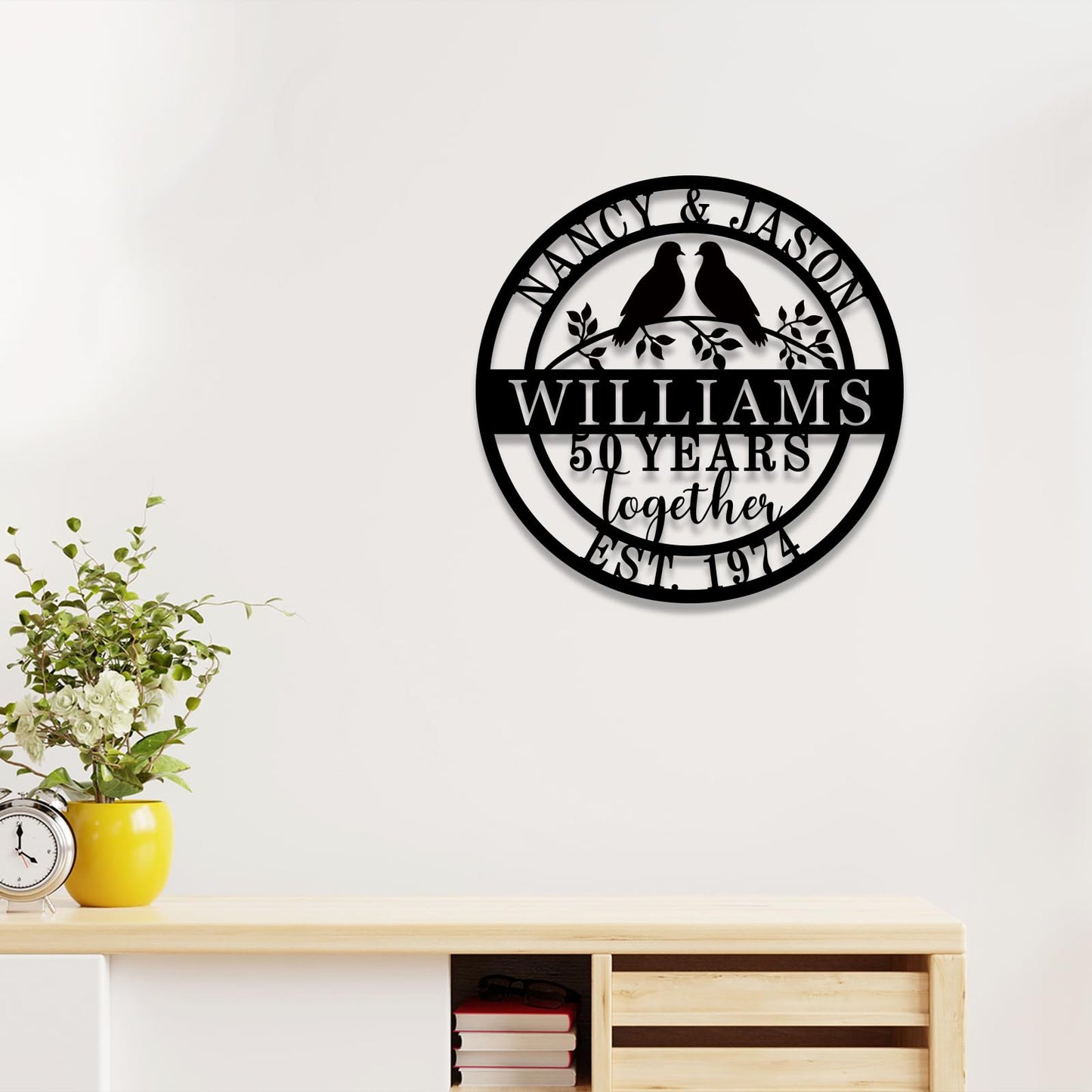 Personalized 50th/60th/40th/30th/25th/10th/1th Anniversary Wedding Gifts for Couple Parent Husband Wife, Wedding Anniversary Custom Gifts, Custom Metal Name Signs, Personalized Gifts