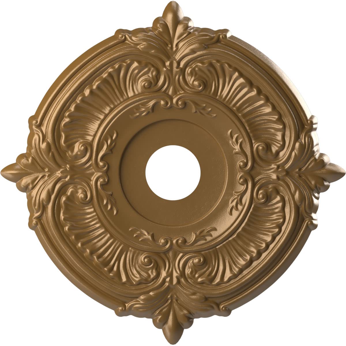 Ekena Millwork Cmp19Atcgh Attica Thermoformed Pvc Ceiling Medallion (Fits Canopies Up To 6 3/4), 19Od X 3 1/2Id X 1P, Metallic G
