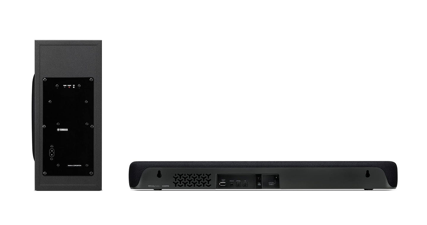 Yamaha Audio SR-C30A Compact Sound Bar with Wireless Subwoofer and Bluetooth, Black