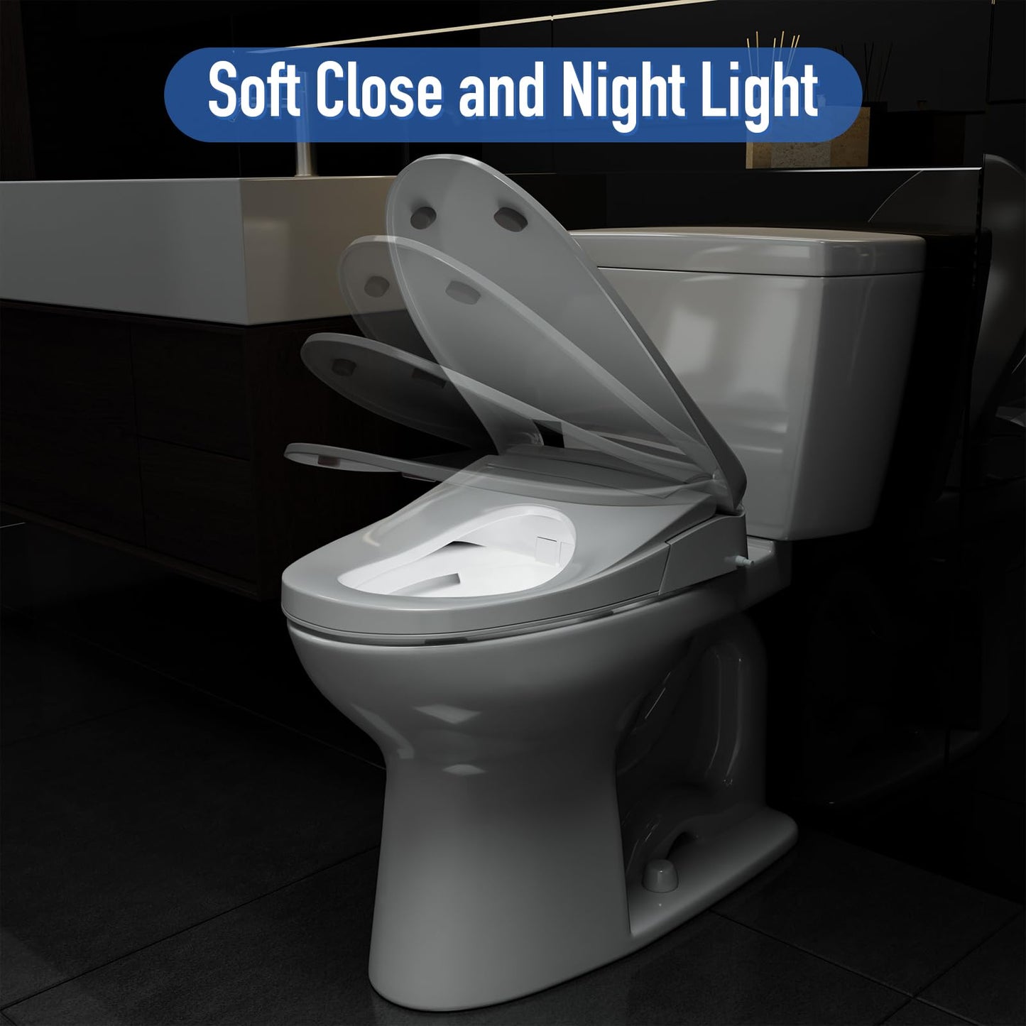 ZingPOP Smart Toilet with Bidet Built In, Bubble Shield, Heated Bidet Seat with Warm Water & Dryer, Radar Sensor Auto Open/Close, LED Temp Display, Electric Bidet Toilet Seat for Bathroom