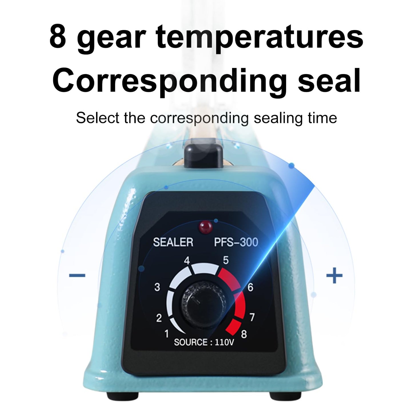 Metal body,Impulse Heat Sealer Manual Bags Sealer Heat Sealing Machine 8 Inch Impulse Sealer Machine for Plastic Bags PE PP Bags with Extra Replace Element Grip