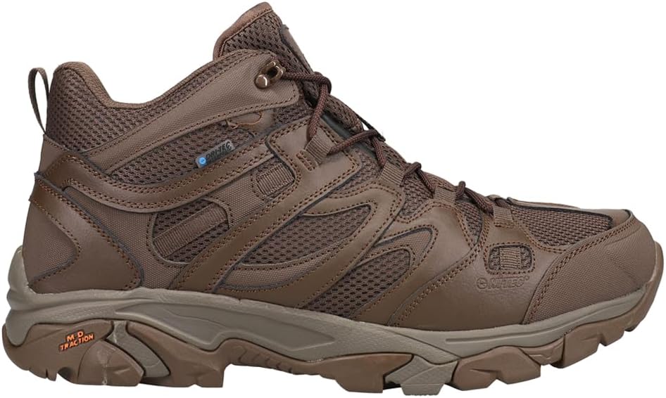 Hi-Tec Mens Ht Ravus Mid Wp Lace Up Hiking Hiking Casual Boots Ankle - Brown