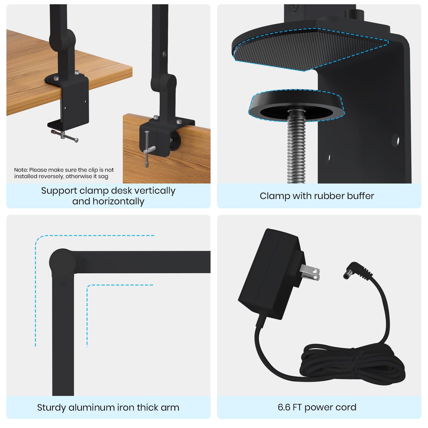 Ultra Bright Architect Desk Lamp with Clamp,Transformable LED Desks Lamp for Home Office,Tall Overhead Led Desk Light[41" Long Dimmable Light Bar],24W Auto Dimmable Desks Lights for Drawing Hobby Use