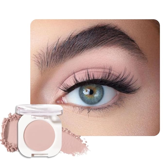 Nude Beige Tan Single Eyeshadow Makeup, Neutral Powde Eye Shadow for Women, Dusty Pink Matte Singles Eyeshadow Palette Pigmented Waterproof, sombras para ojos, Girls Monochrome Eyeshadows Gift