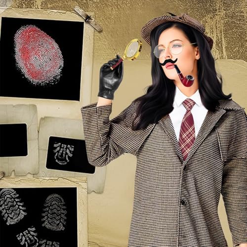 wevgbv Detective Costume Accessories Set, Detective Hat Dress up Costume for Adults Men Women, Halloween Spy Costumes