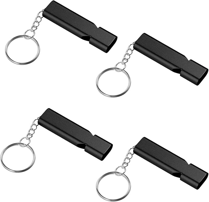 Premium Extra Loud Whistles for Camping Hiking Hunting Outdoors Sports and Emergency Situations, Sturdy but Light Aluminiu...