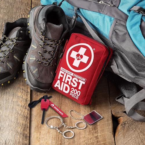 Swiss Safe 2-in-1 First Aid Kit for Car, Travel & Home, Businesses - Bonus Mini Kit for Medical Emergency Aid, Survival, C...