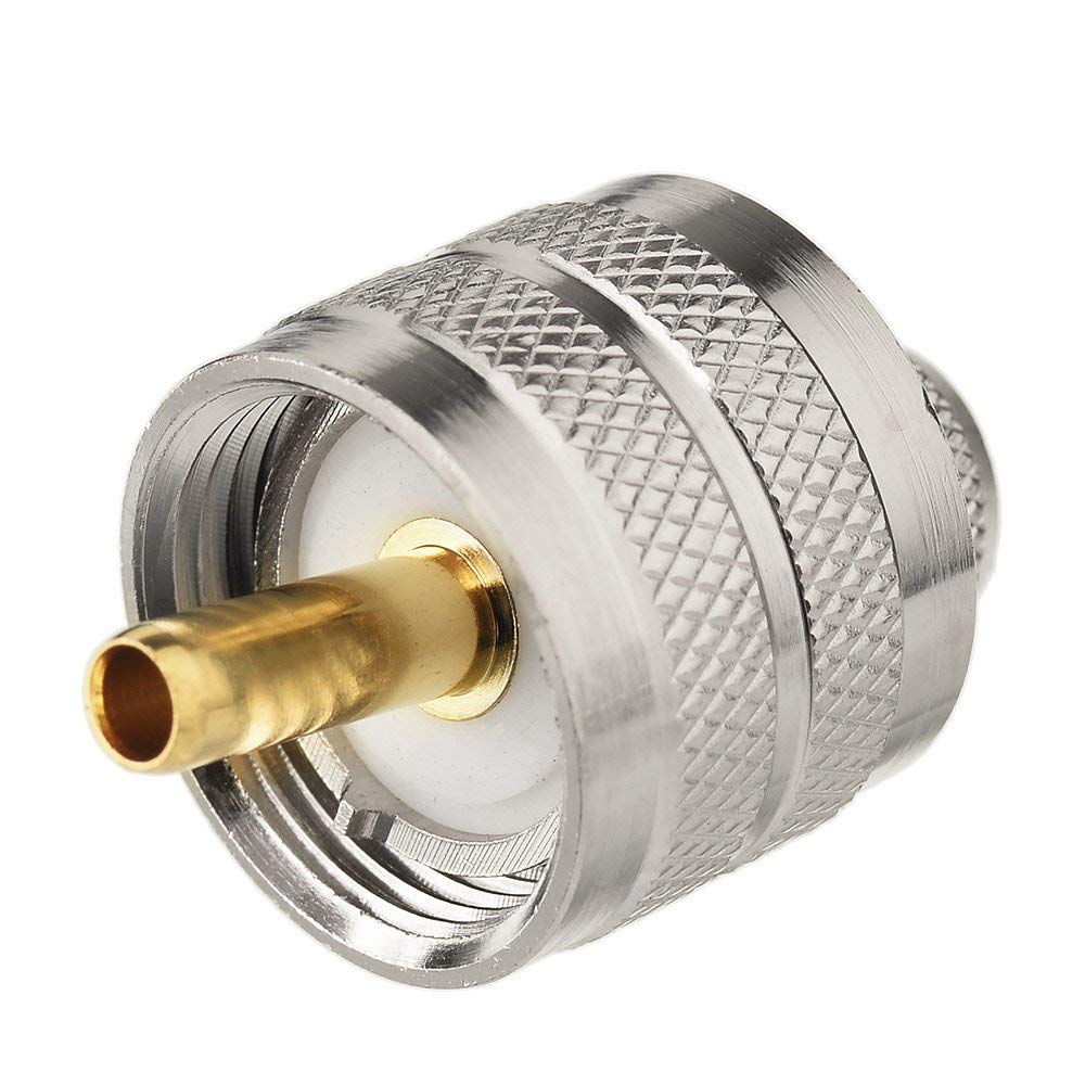 Wlaniot Pl-259 Connectors Crimp Pl 259 Uhf Male Plug Rf Coaxial Connector For Lmr400 9913 Rg214 Rg213 Coax Cable 5Pcs