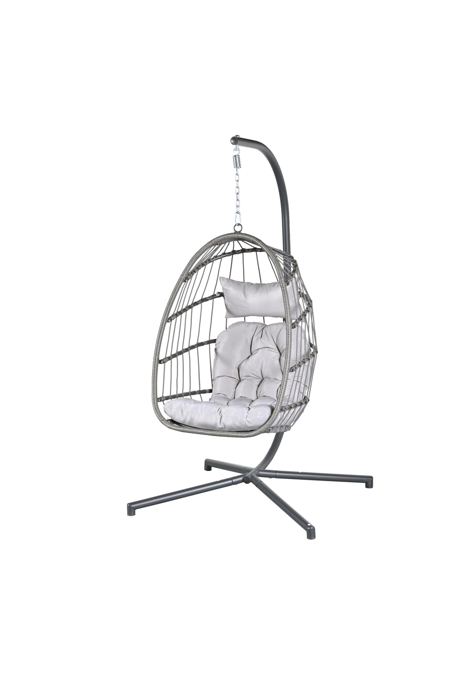 Econohome Hanging Egg Chair with Stand - Indoor/Outdoor Swing Hammock Chair with Plush, Washable Cushions, 350LBS Capacity, Ideal for Relaxation in Bedrooms, Balconies, Gardens, and Patios
