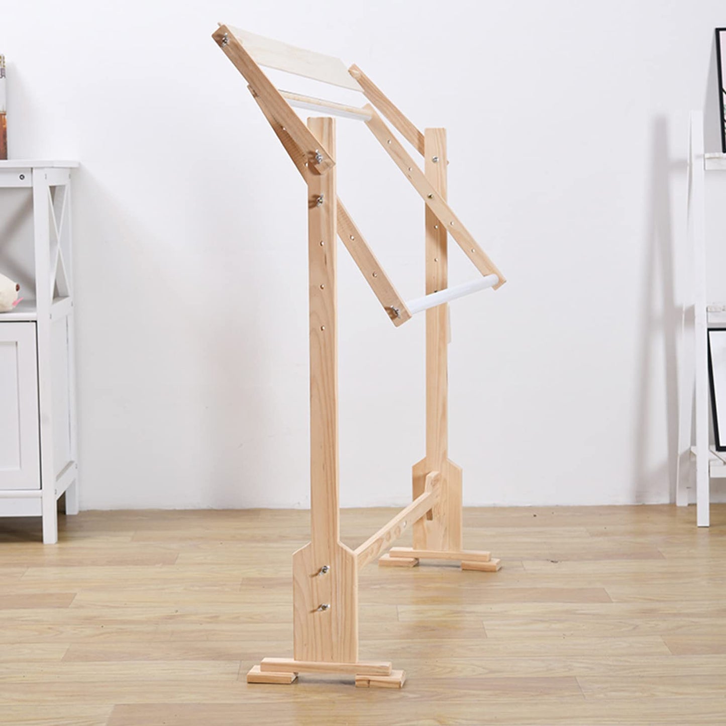 ELUKHT Embroidery Hoops Stand, 360 Degree Adjustable Embroidery Stand,Cross Stitch Frame Stand,Wooden Frame Cross Stitch Floor Stand for Cross Stitch Needlework Art Craft Sewing