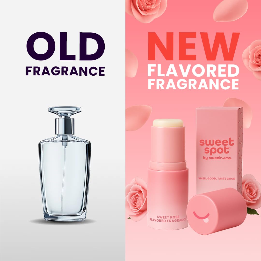 SweetSpot Flavored Solid Perfume Stick, Portable Travel Perfumes for Women, Long Lasting Fragrances, Non Sticky Formula, Natural Ingredients, Fragrance Stick (Sweet Rose)