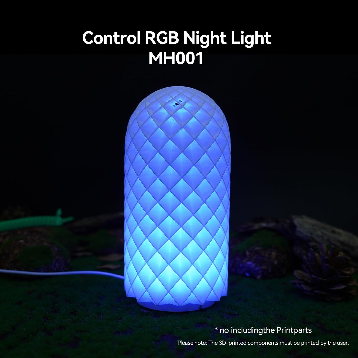 BambooSegD 3PCS Remote Control RGB LED Lamp Kit 001 for Bambu Lab H2D/X1/P1P/A1 Multicolor RGB Includes Button Battery Makerworld for Anycubic Makeronline 3D Printer light DIY Hardware Model Parts USB