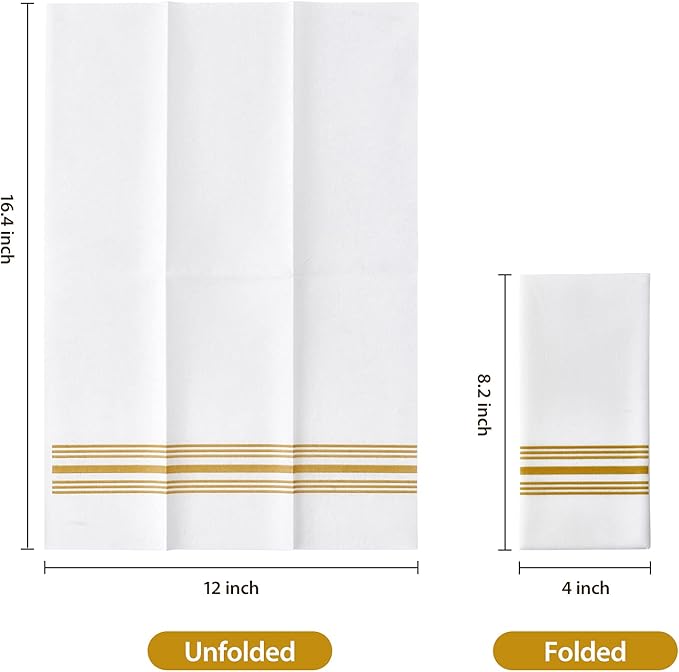Vplus 300 PACK Guest Towels Disposable Bathroom, Decorative Bathroom Napkins Cloth Feel, Soft, and Absorbent Disposable Paper Hand Towel for Dinners, Kitchen, Parties, Weddings, Christmas Party