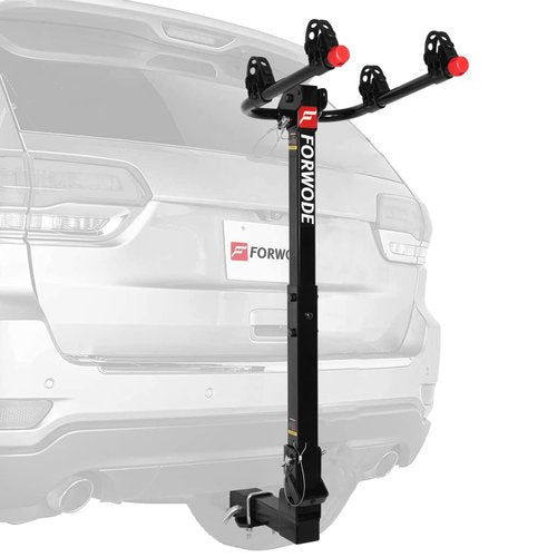 Forwode Hitch Mount Rack Fits 2 x 35 lbs Bicycles, Bike Hitch Rack for Car, Foldable Wobble Free, Hitch Lock, 2-Inch Receiver