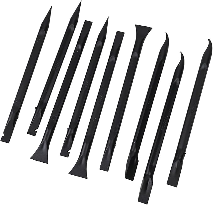 9 Pcs Plastic Scraper Cleaning Tool Set, Multi-Purpose Non-Scratch Hand Tools with Wide, Narrow, Pointed Heads for Removing Dirt, Grease, Stickers, Wax