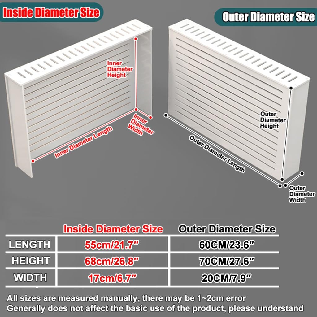 Modern Radiator Cover For Home, White Louvered Heating Cabinet Radiator Shelf Cover, Customizable Heater Cover Wall Cabinet, Hide Cluttered Pipes, Breathable/Stable/Easy To Install(23.6"Lx7.9"Wx27.6"H
