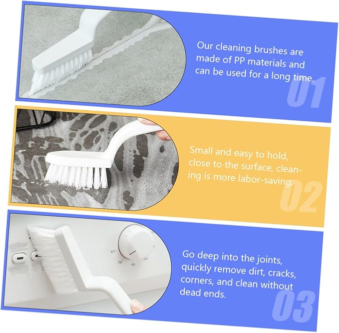 BESPORTBLE 5pcs Crevice Cleaning Brush Handheld Multifunctional Groove Cleaner for Narrow Spaces Window Tracks Kitchen Bathroom with Hanging PP Material