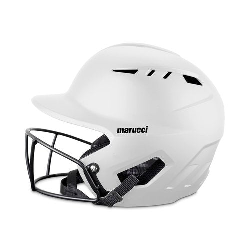 DURAVENT Fastpitch Batting Helmet with Facemask, White, Adult Medium