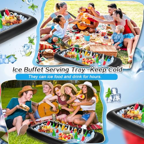 Leitee Inflatable Serving Bar with Drain Plug 52 x 24 x 5'' Inflatable Ice Serving Buffet Bar for Party Food Cooler Buffet...