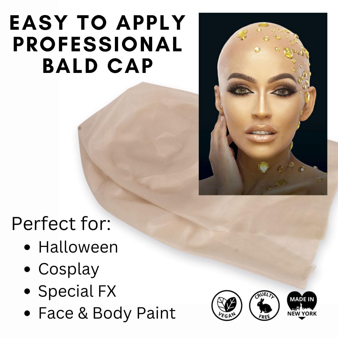 Mehron Makeup Professional Bald Cap for Adults, Men, & Women | Costume Bald Cap for Halloween, Cosplay, & Theatre (Latex)