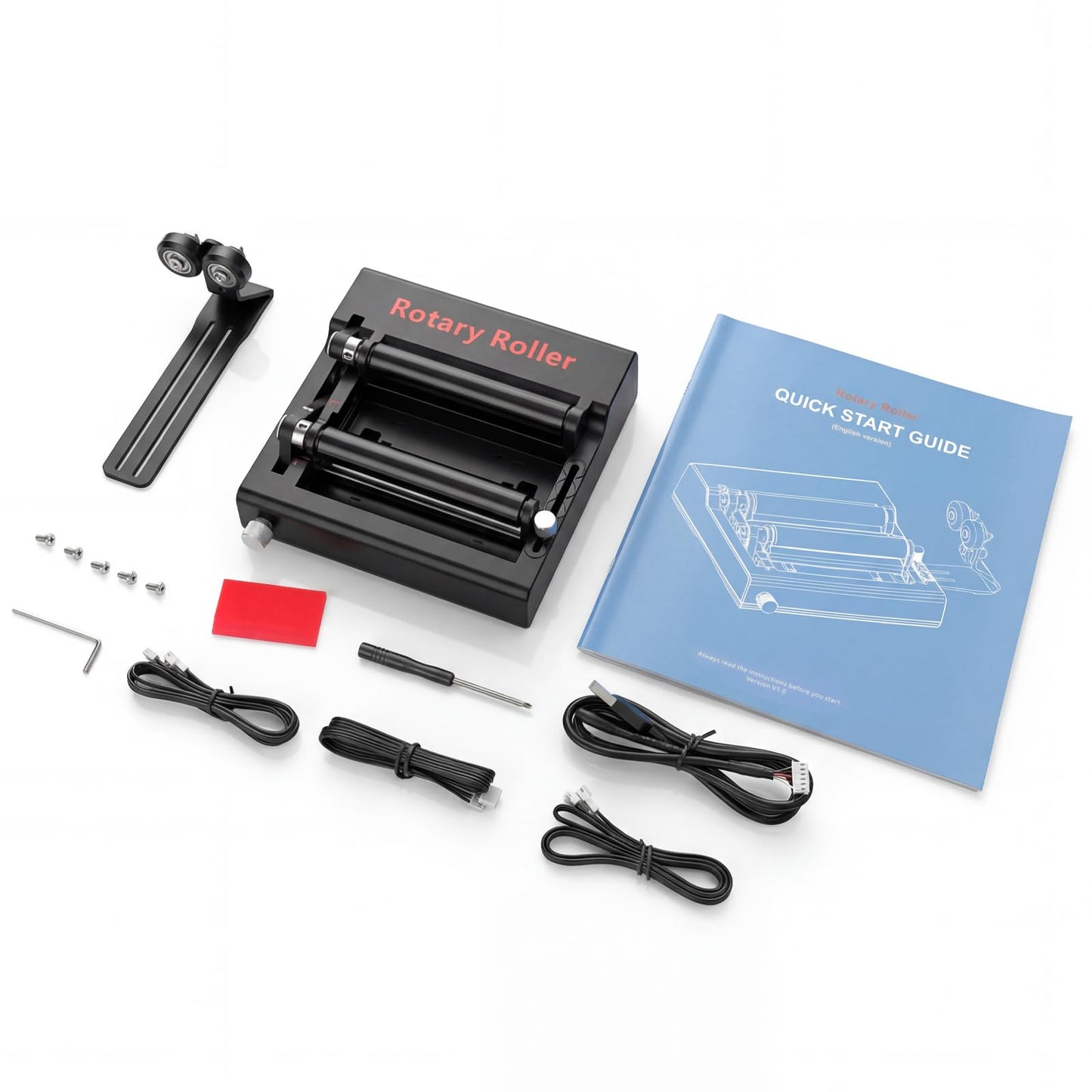 Roatry WAINLUX K10 Laser Rotary Aattachment for Laser Engraver and Cutter Rotary Roller,Engraver Accessory Y-axis Rotary Roller for Engraving Cylindrical Objects, Wine Glass, Tumbler, Pen