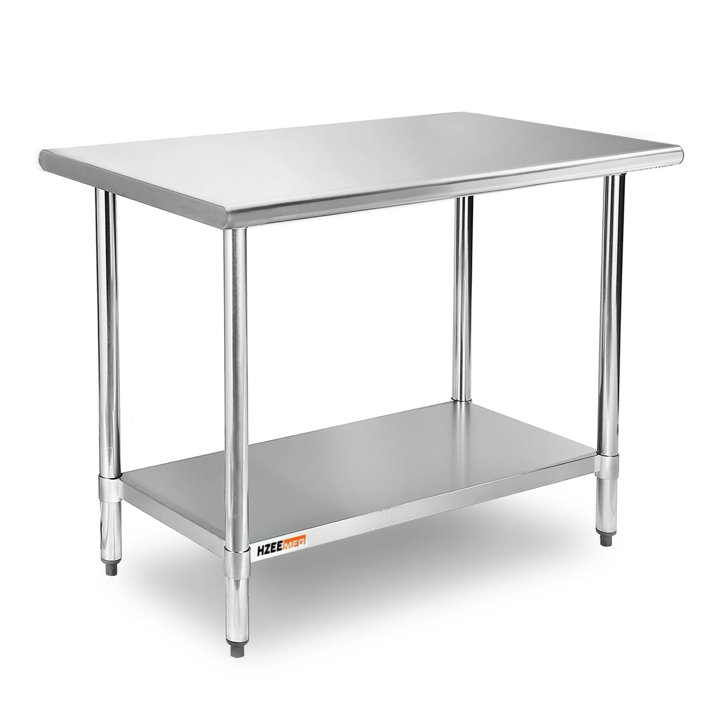 HZEEMFG Stainless Steel Table for Prep & Work 24 x 36 inches,3ft,Heavy Duty Metal Table with Adjustable Undershelf for Commercial Kitchen, Restaurant, Home, Hotel, Laundry Room,Garage, Workshops
