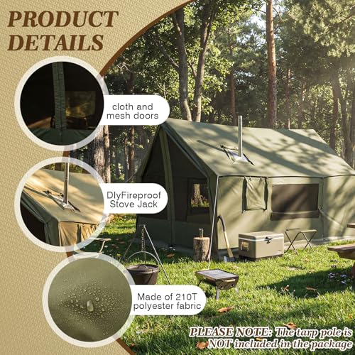 Soulchen Large Hammock Hot Tents with Stove Jack, Portable Winter Wall Tent for Camping, Waterproof & Windproof 4 Season C...