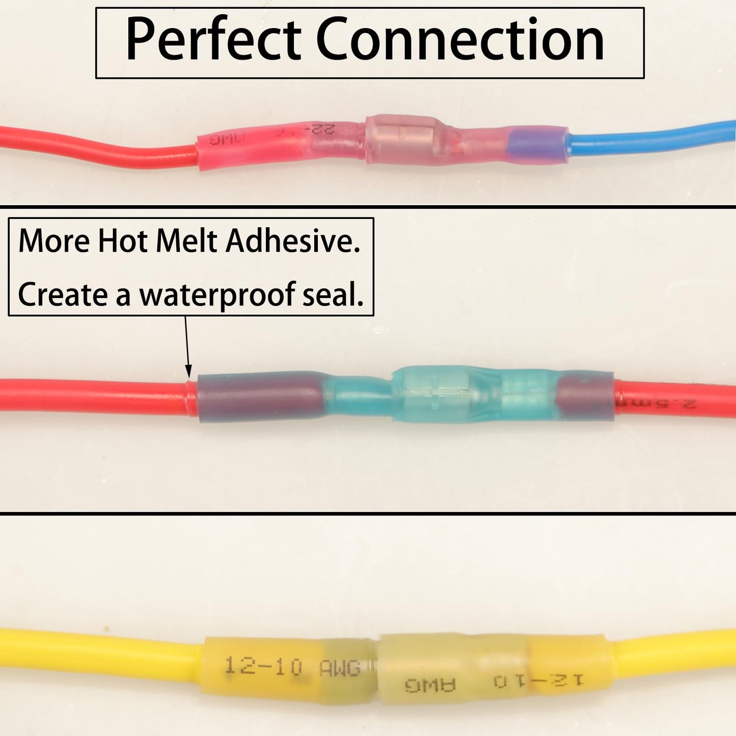 Feggizuli 110pcs Heat Shrink Bullet Wire Connectors Kit, Waterproof Bullet Terminals Connectors Female & Male Wire Crimp Terminals, Marine Grade Bullet Terminals