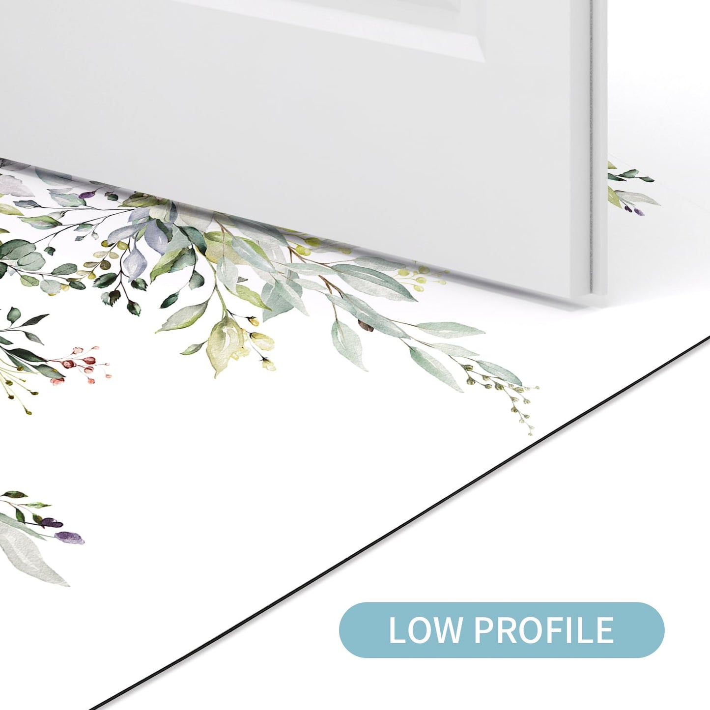 Gibelle Eucalyptus Leaves Bath Mat Rug Super Absorbent Quick Dry Thin Bathroom Rugs Fit Under Door Non Slip Rubber Backed Bathroom Floor Mat for in Front of Bathtub Sink Shower (17"x24", Sage Green)