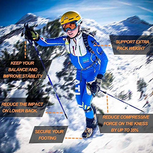 Covacure Trekking Poles Collapsible Hiking Poles - Aluminum Alloy 7075 Trekking Sticks with Quick Lock System, Telescopic,...
