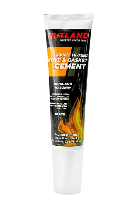 Rutland Stove Gasket Cement, 2.3-Ounce Tube, Black