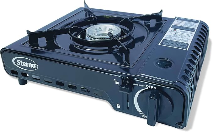 Sterno Portable Butane Stove - 9K/10K BTU Single Burner Stove, Outdoor & Indoor Use Butane Gas Burner with Carrying Case -...