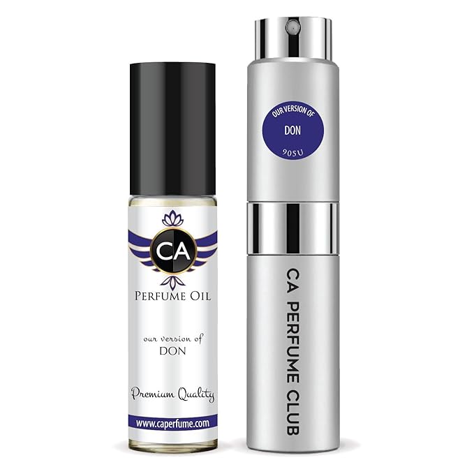 CA Perfume Duo Impression of Don For Women And Men Perfume Layering Set Long Lasting Travel Size EDP + Body Oil Roll-On Bottle 0.27 Fl Oz+0.33 Fl Oz