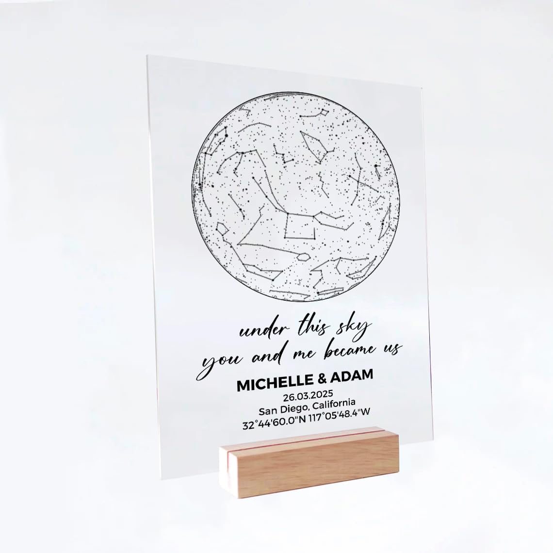 Custom Star Map by Date - Personalized Constellation Map Star Map Night Light Star Map Wedding Date Night Couple Custom Gift Star Gifts for Him Custom Star Chart Anniversary Star Map Gift