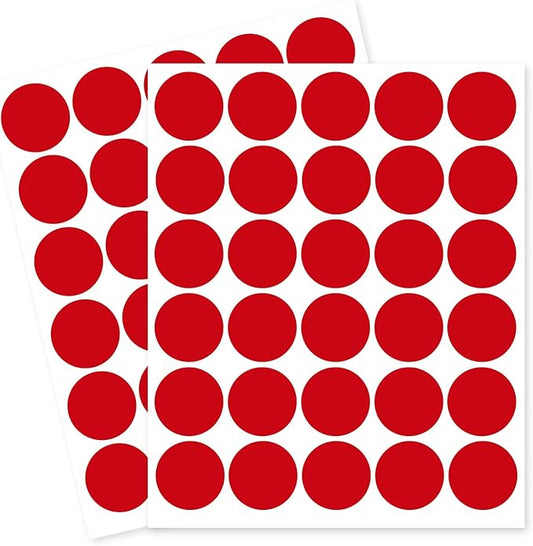 1 Inch Removable Color Code Dot Sticker Round Labels,Garage Sale Stickers Price Tags Label Blank Yard Sale Circle Dot Stickers Removable Writable Not Blurry (1050 Pack,Red)