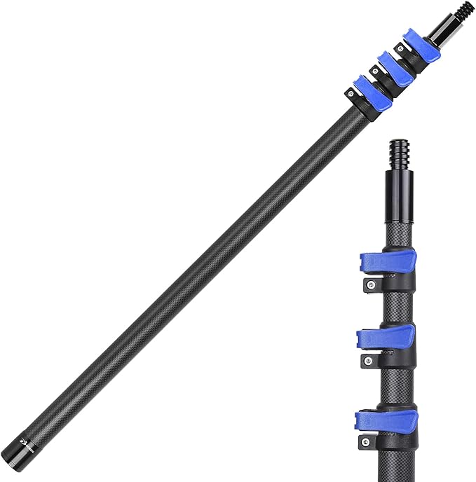 Carbon Fiber Extension Pole 3.5-12FT Telescoping Paint Roller Extendable Pole Lightweight Sturdy Extension Poles with Univ...