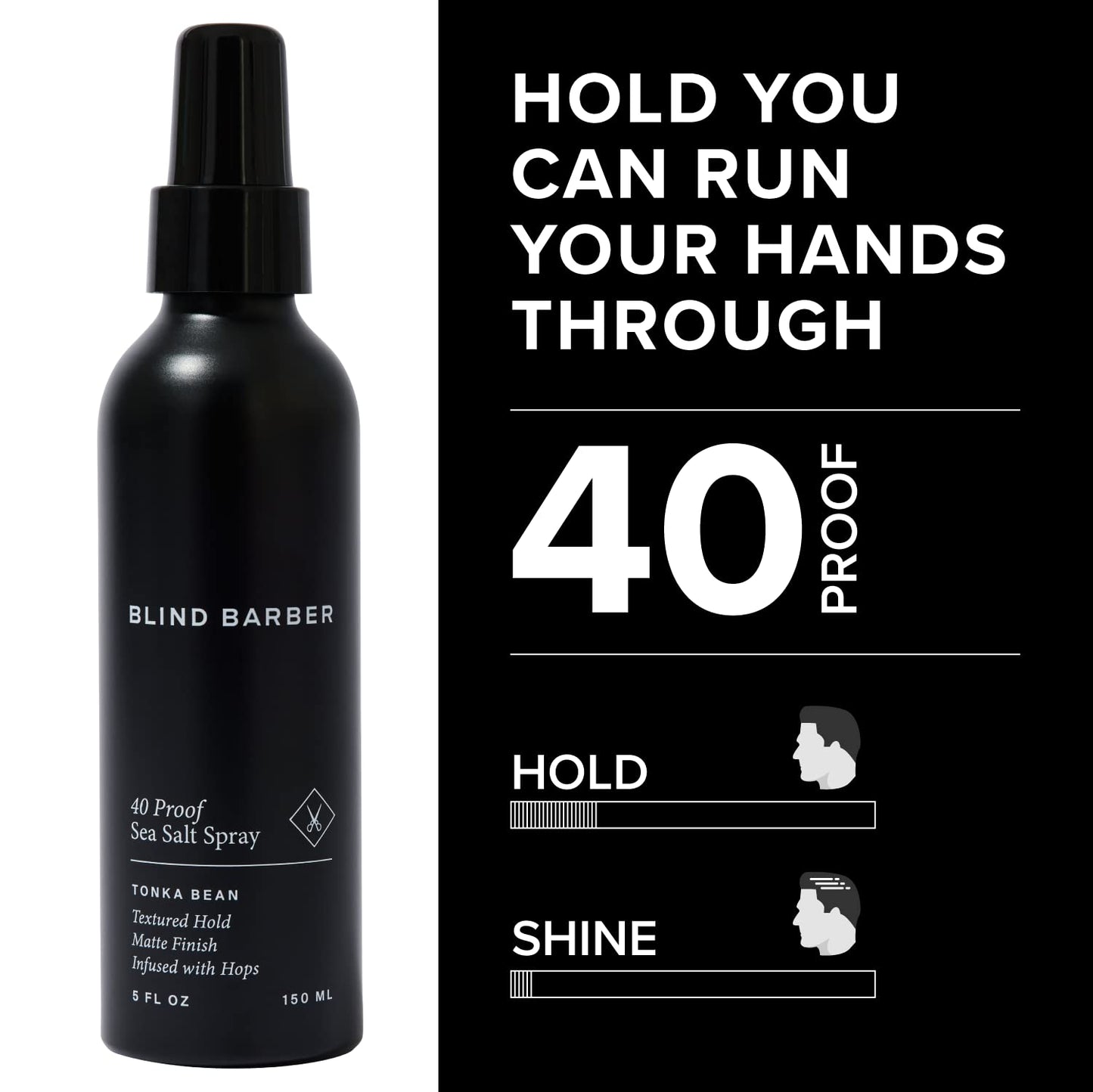 Blind Barber 40  Proof Sea Salt Spray for Men -   Salt Water Hair Spray for Volume & Texture - Water-Based Matte Finish with Lig
